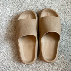 Tan Slide Sandals